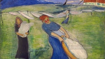 抽象的かつ装飾的 Painting - 洗濯する女性たち マリアンヌ・フォン・ウェアフキン 表現主義